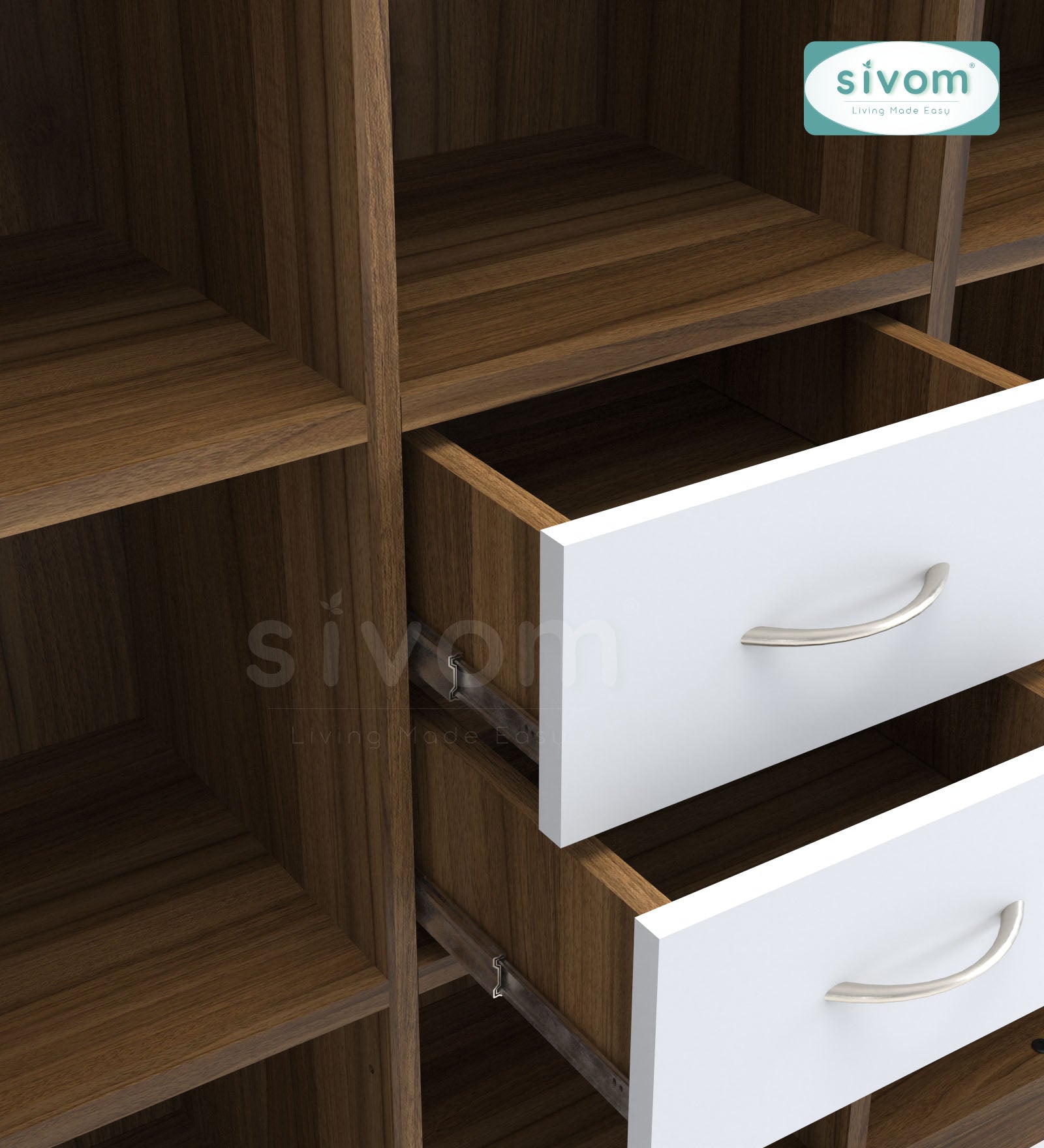 Sivom SIVOM Settle Multipurpose Storage Unit/ Engineered Wood Free Standing Cabinet for Modern Homes | Elegant Design & Premium Finish
