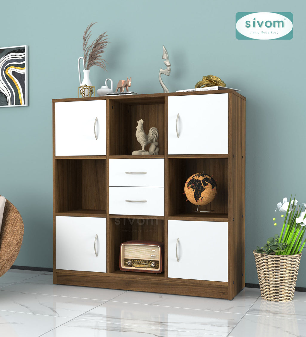 Sivom SIVOM Settle Multipurpose Storage Unit/ Engineered Wood Free Standing Cabinet for Modern Homes | Elegant Design & Premium Finish