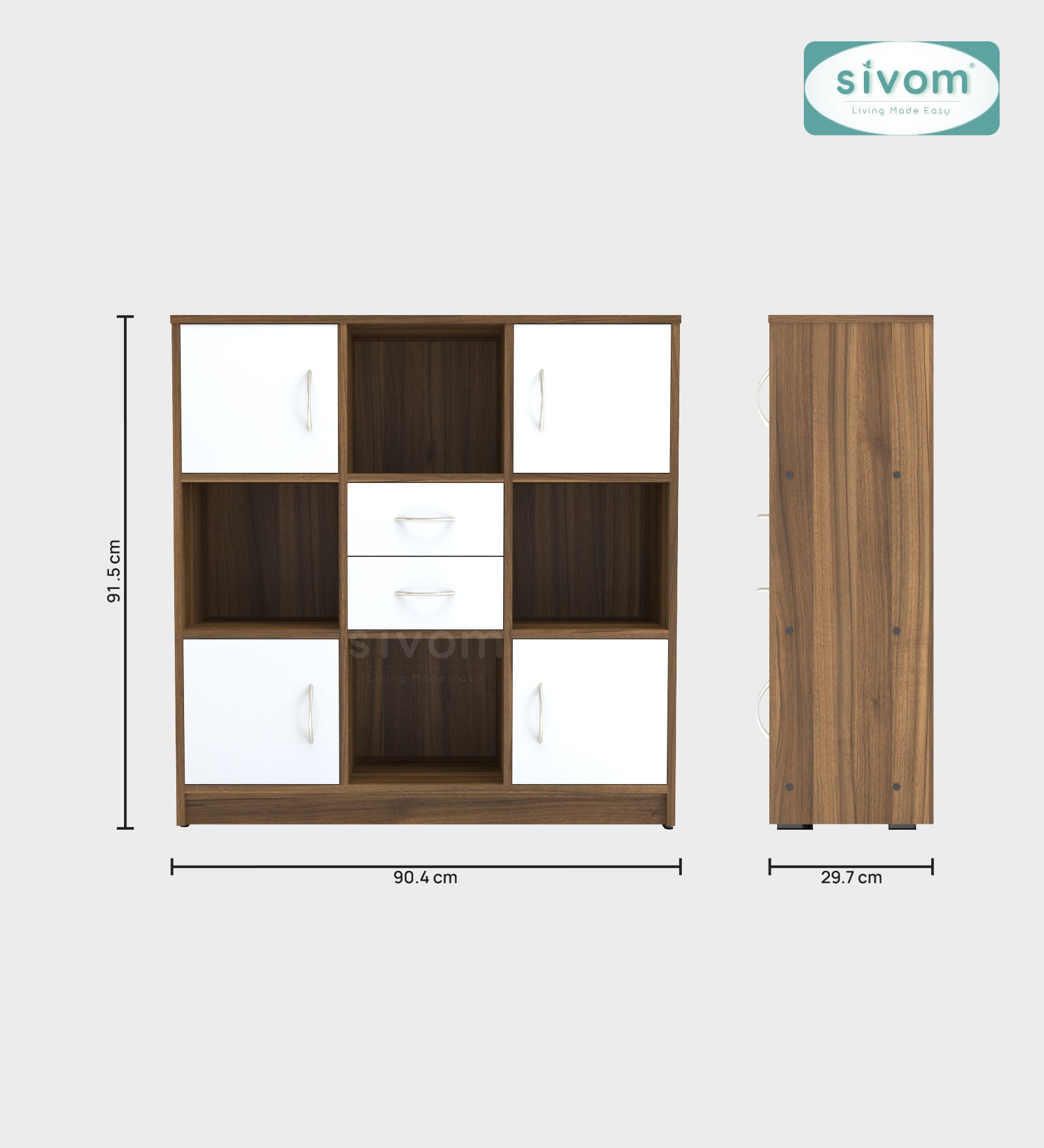 Sivom SIVOM Settle Multipurpose Storage Unit/ Engineered Wood Free Standing Cabinet for Modern Homes | Elegant Design & Premium Finish