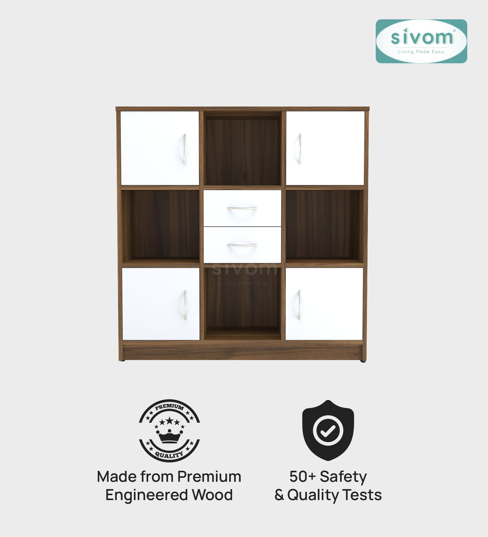 Sivom SIVOM Settle Multipurpose Storage Unit/ Engineered Wood Free Standing Cabinet for Modern Homes | Elegant Design & Premium Finish