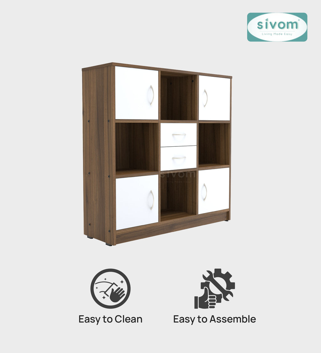 Sivom SIVOM Settle Multipurpose Storage Unit/ Engineered Wood Free Standing Cabinet for Modern Homes | Elegant Design & Premium Finish