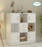 Sivom SIVOM Settle Multipurpose Storage Unit/ Engineered Wood Free Standing Cabinet for Modern Homes | Elegant Design & Premium Finish