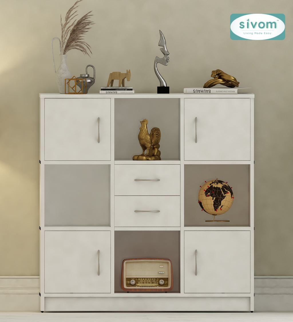 Sivom SIVOM Settle Multipurpose Storage Unit/ Engineered Wood Free Standing Cabinet for Modern Homes | Elegant Design & Premium Finish