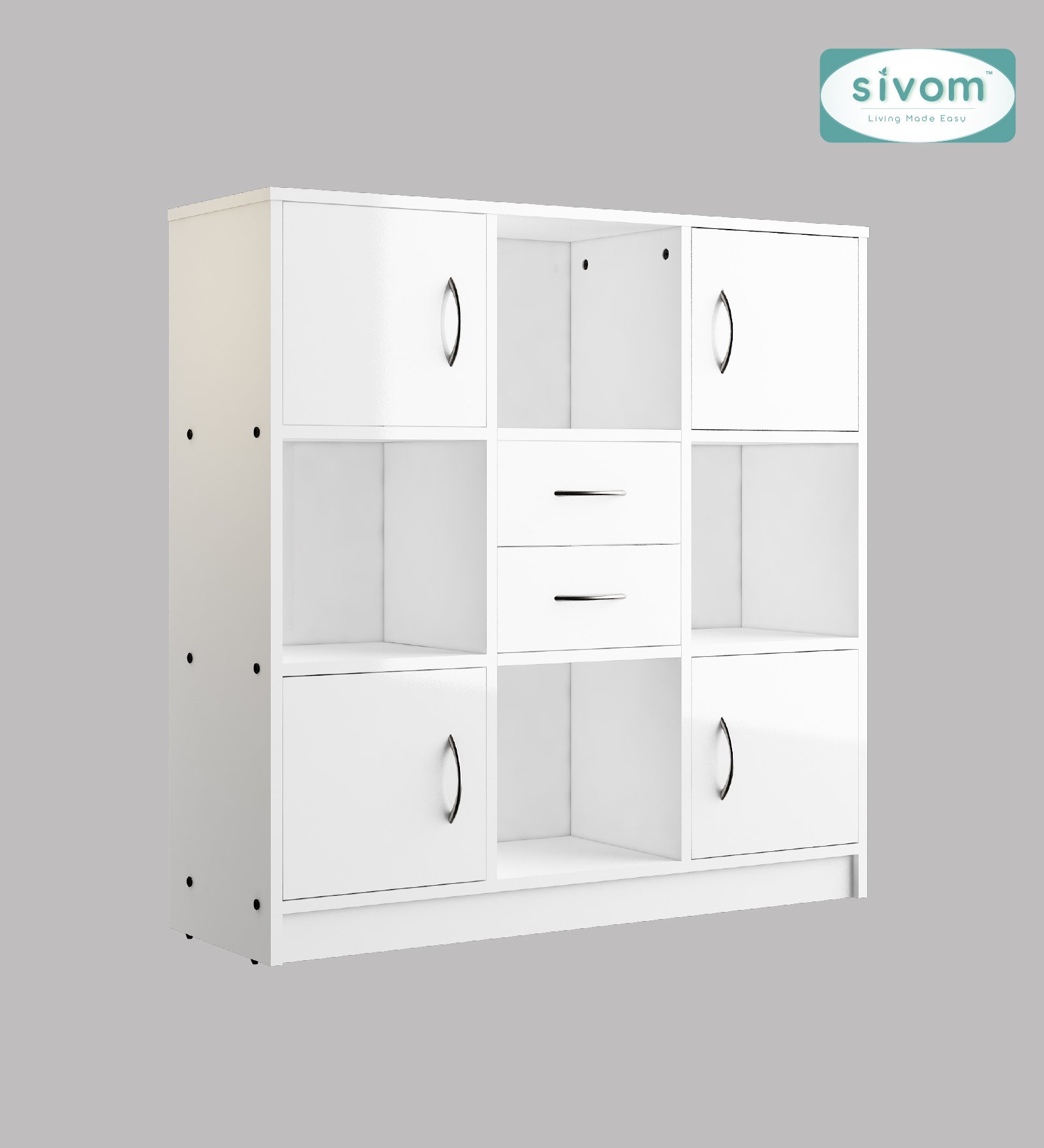 Sivom SIVOM Settle Multipurpose Storage Unit/ Engineered Wood Free Standing Cabinet for Modern Homes | Elegant Design & Premium Finish