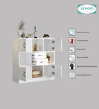 Sivom SIVOM Settle Multipurpose Storage Unit/ Engineered Wood Free Standing Cabinet for Modern Homes | Elegant Design & Premium Finish