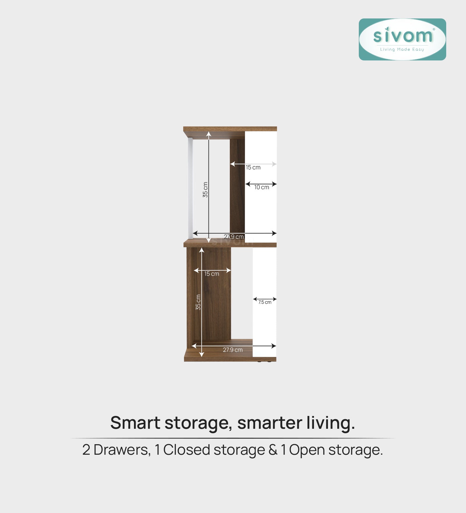 Sivom SIVOM Sleek Multipurpose Storage Unit/ Engineered Wood Side Table for Modern Homes | Elegant Design & Premium Finish