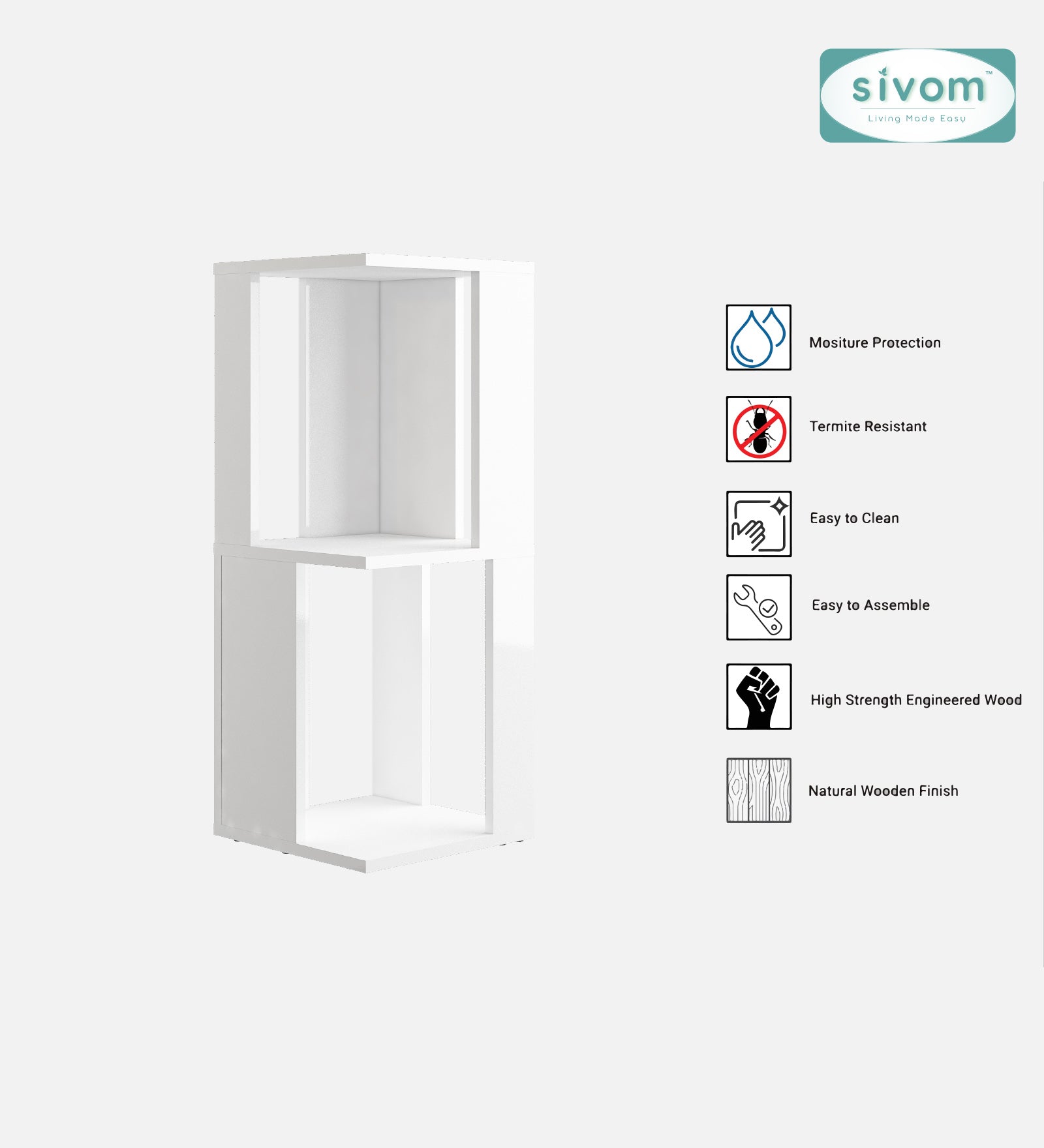 Sivom SIVOM Sleek Multipurpose Storage Unit/ Engineered Wood Side Table for Modern Homes | Elegant Design & Premium Finish