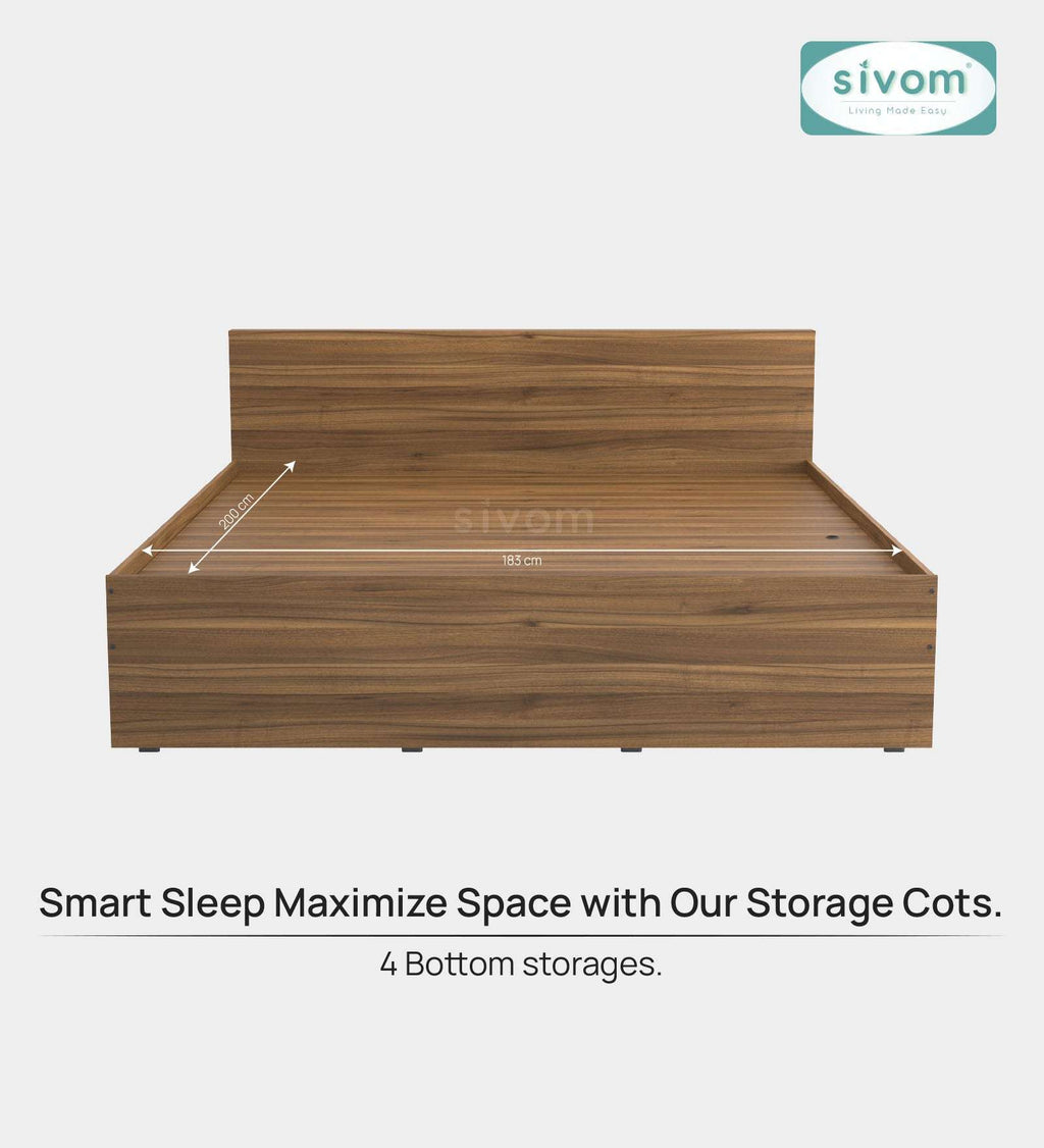 Sivom furniture SIVOM Sleepy Bed with Storage Engineered Wood King Bed Engineered Wood King Bed (Delivery Condition - Knock Down)