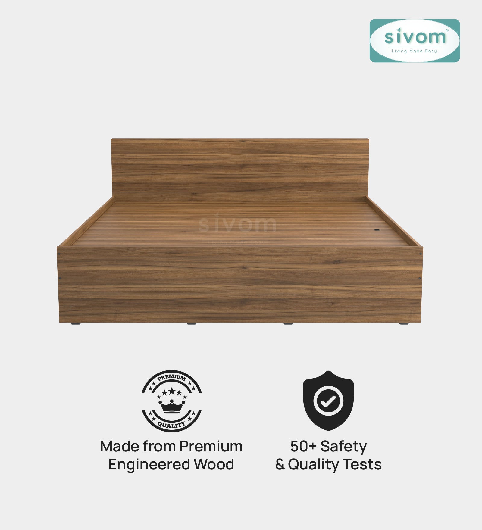 Sivom furniture SIVOM Sleepy Bed with Storage Engineered Wood King Bed Engineered Wood King Bed (Delivery Condition - Knock Down)