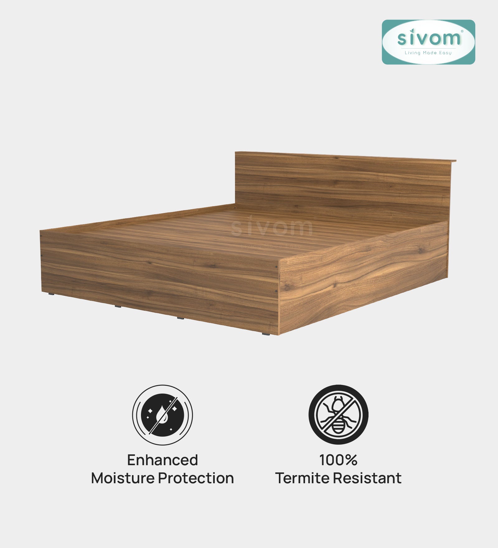 Sivom furniture SIVOM Sleepy Bed with Storage Engineered Wood King Bed Engineered Wood King Bed (Delivery Condition - Knock Down)