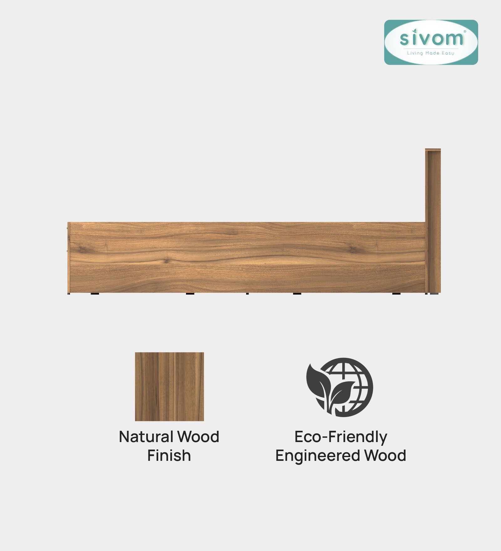 Sivom furniture SIVOM Sleepy Bed with Storage Engineered Wood King Bed Engineered Wood King Bed (Delivery Condition - Knock Down)