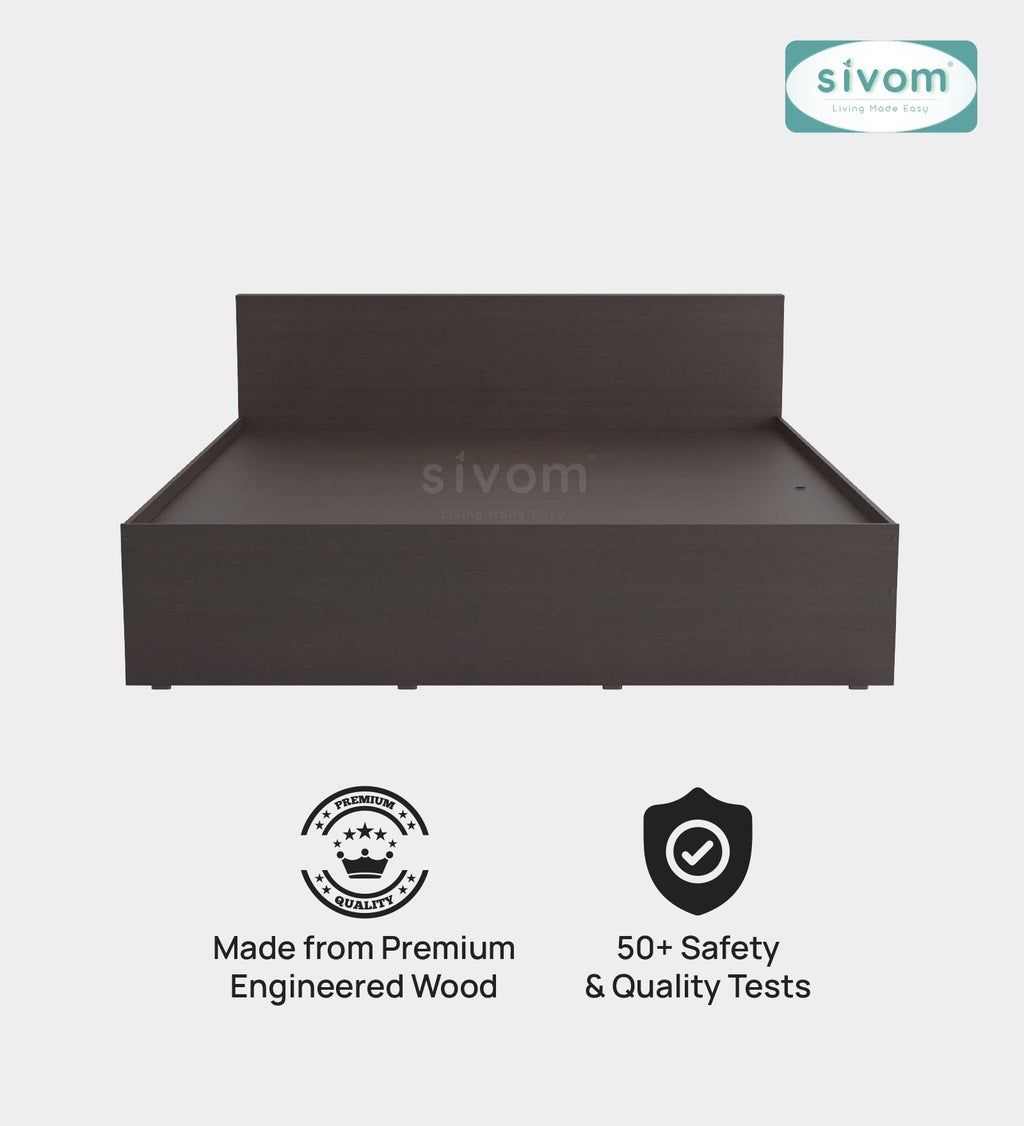 Sivom furniture SIVOM Sleepy Bed with Storage Engineered Wood King Bed Engineered Wood King Bed (Delivery Condition - Knock Down)