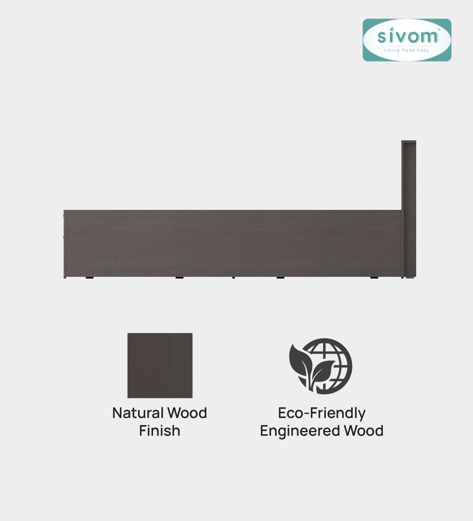 Sivom furniture SIVOM Sleepy Bed with Storage Engineered Wood King Bed Engineered Wood King Bed (Delivery Condition - Knock Down)