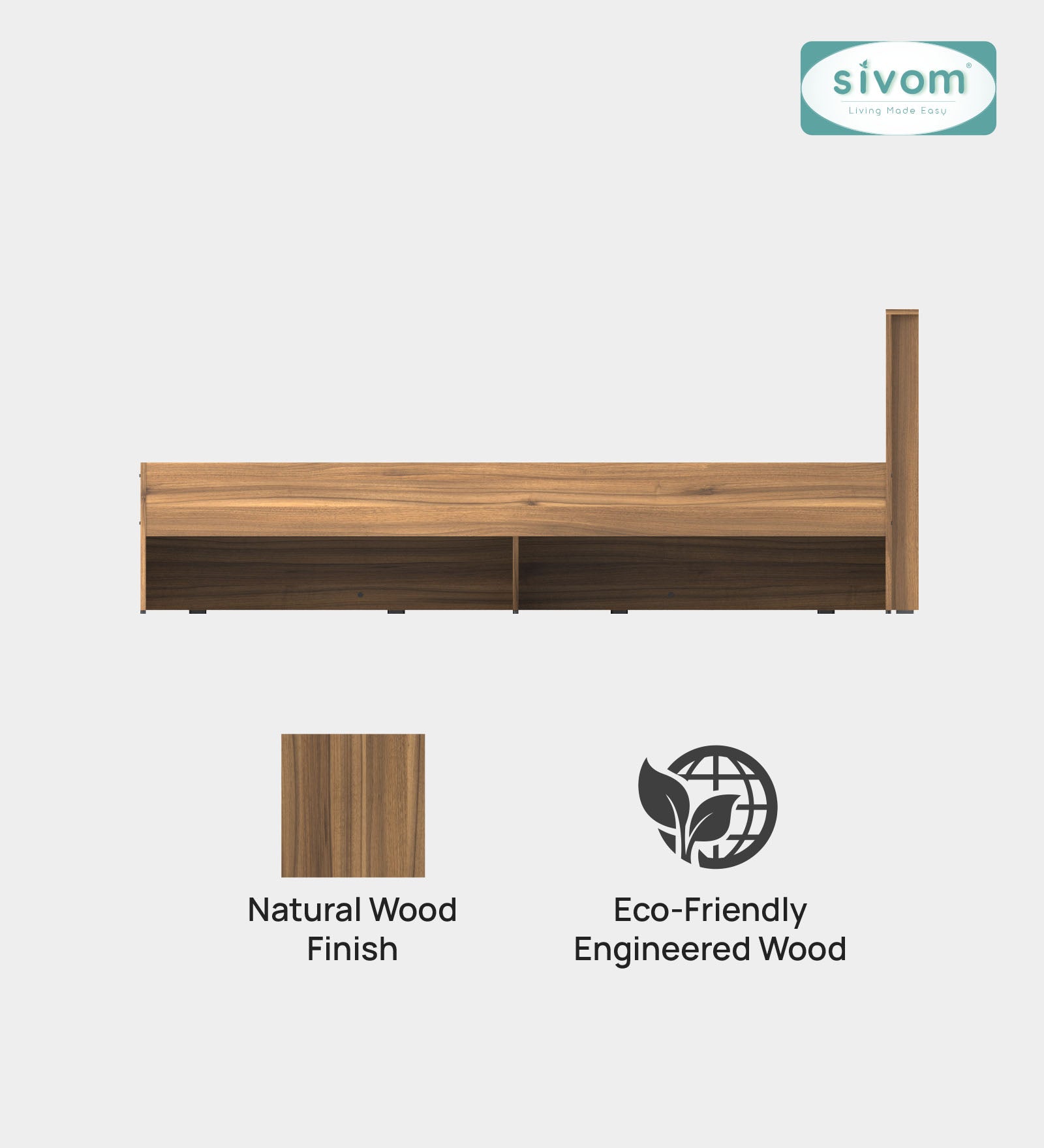 Sivom SIVOM Sleepy Bed without Storage Engineered Wood King Bed Engineered Wood King Bed (Delivery Condition - Knock Down)