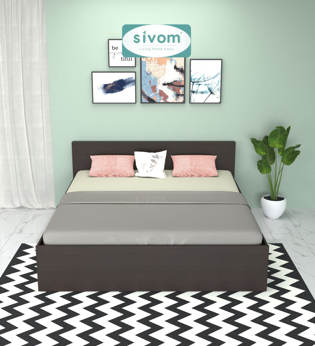 Sivom SIVOM Sleepy Bed without Storage Engineered Wood King Bed Engineered Wood King Bed (Delivery Condition - Knock Down)