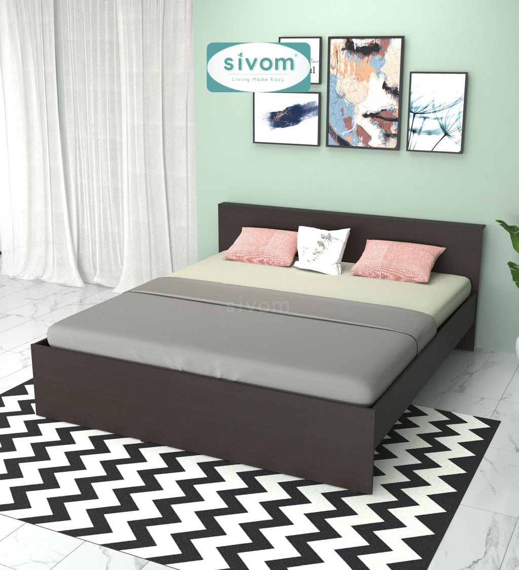 Sivom SIVOM Sleepy Bed without Storage Engineered Wood King Bed Engineered Wood King Bed (Delivery Condition - Knock Down)