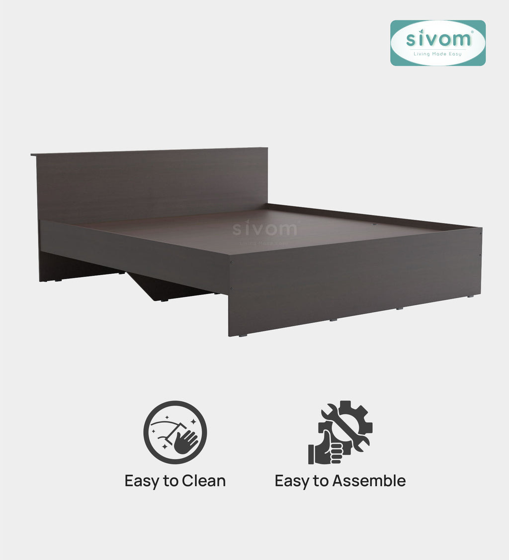 Sivom SIVOM Sleepy Bed without Storage Engineered Wood King Bed Engineered Wood King Bed (Delivery Condition - Knock Down)