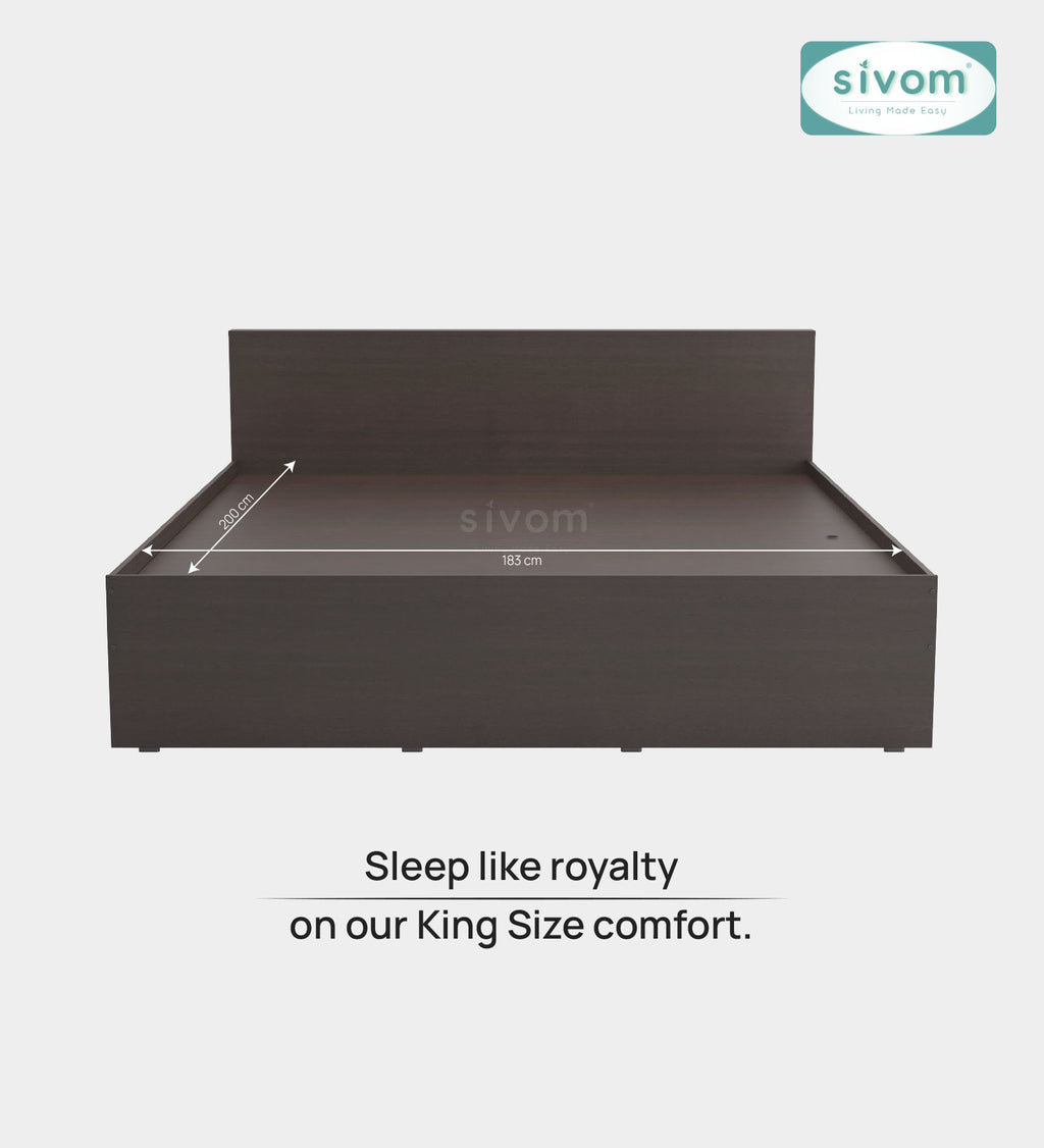 Sivom SIVOM Sleepy Bed without Storage Engineered Wood King Bed Engineered Wood King Bed (Delivery Condition - Knock Down)