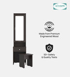 Sivom SIVOM Slumber Dressing Table with Stool Engineered Wood Dressing Table for Modern Homes | Elegant Design & Premium Finish