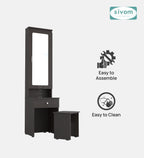 Sivom SIVOM Slumber Dressing Table with Stool Engineered Wood Dressing Table for Modern Homes | Elegant Design & Premium Finish