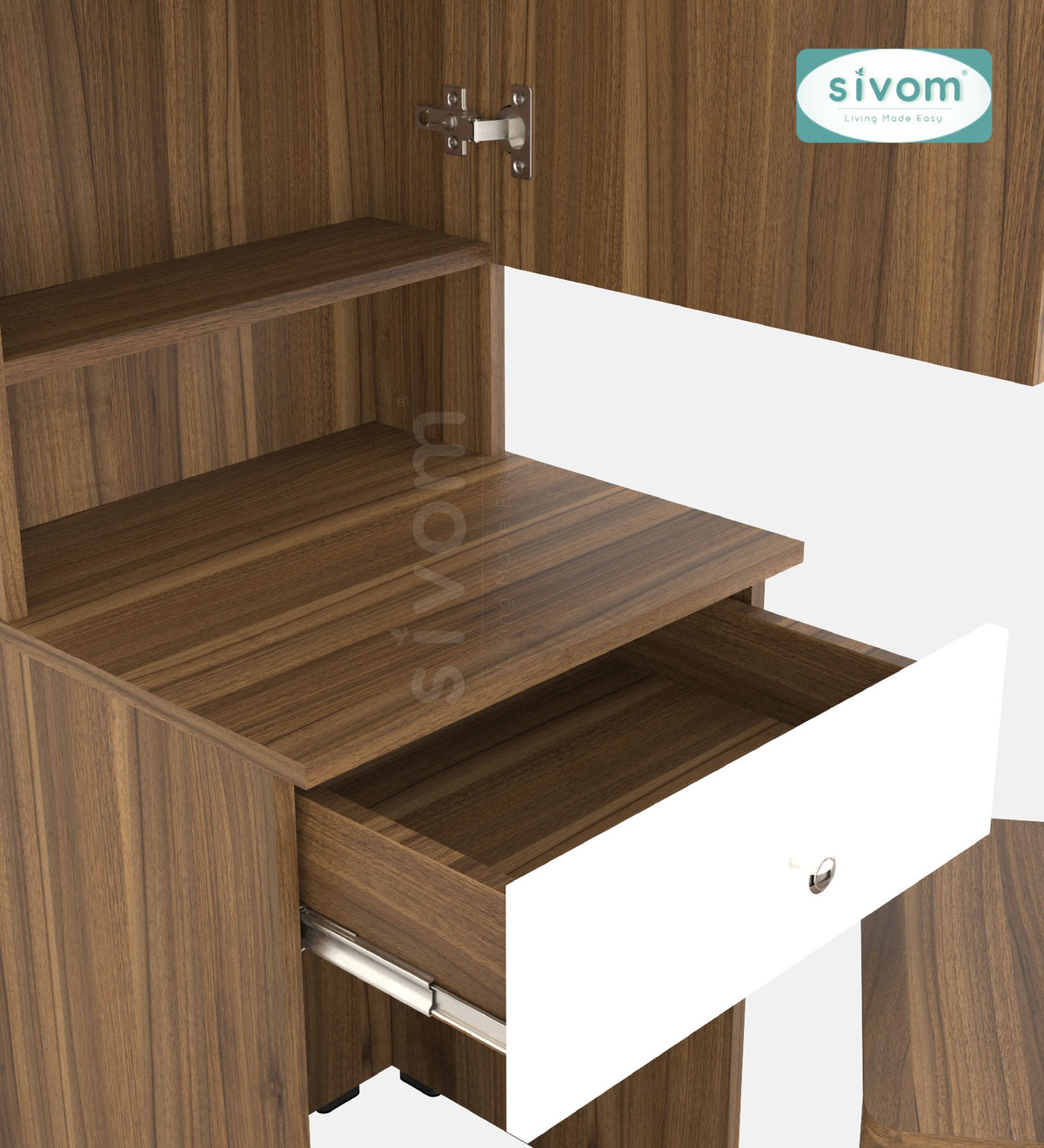 Sivom SIVOM Slumber Dressing Table with Stool Engineered Wood Dressing Table for Modern Homes | Elegant Design & Premium Finish