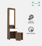 Sivom SIVOM Slumber Dressing Table with Stool Engineered Wood Dressing Table for Modern Homes | Elegant Design & Premium Finish