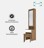 Sivom SIVOM Slumber Dressing Table with Stool Engineered Wood Dressing Table for Modern Homes | Elegant Design & Premium Finish
