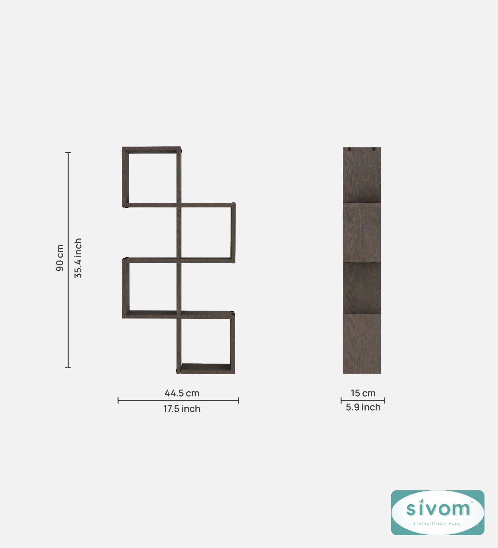 Sivom SIVOM AURA Multipurpose Modular Wall Racks/Shelves/Organiser/Décor Particle Board Wall Shelf (Number of Shelves - 7, ) for Modern Homes | Elegant Design & Premium Finish