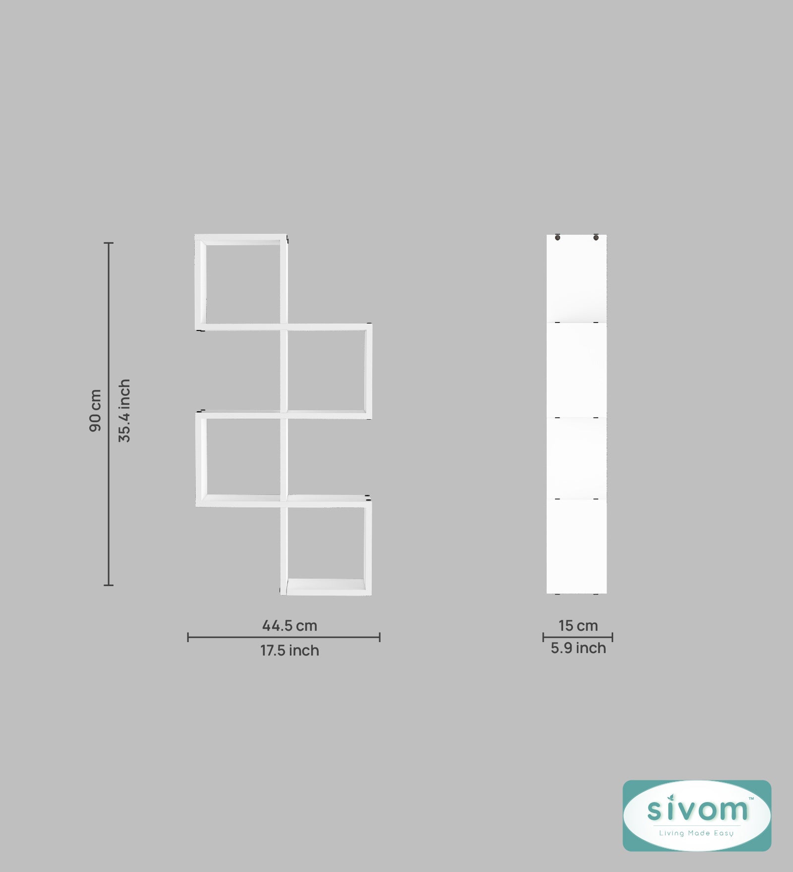 Sivom SIVOM AURA Multipurpose Modular Wall Racks/Shelves/Organiser/Décor Particle Board Wall Shelf (Number of Shelves - 7, ) for Modern Homes | Elegant Design & Premium Finish