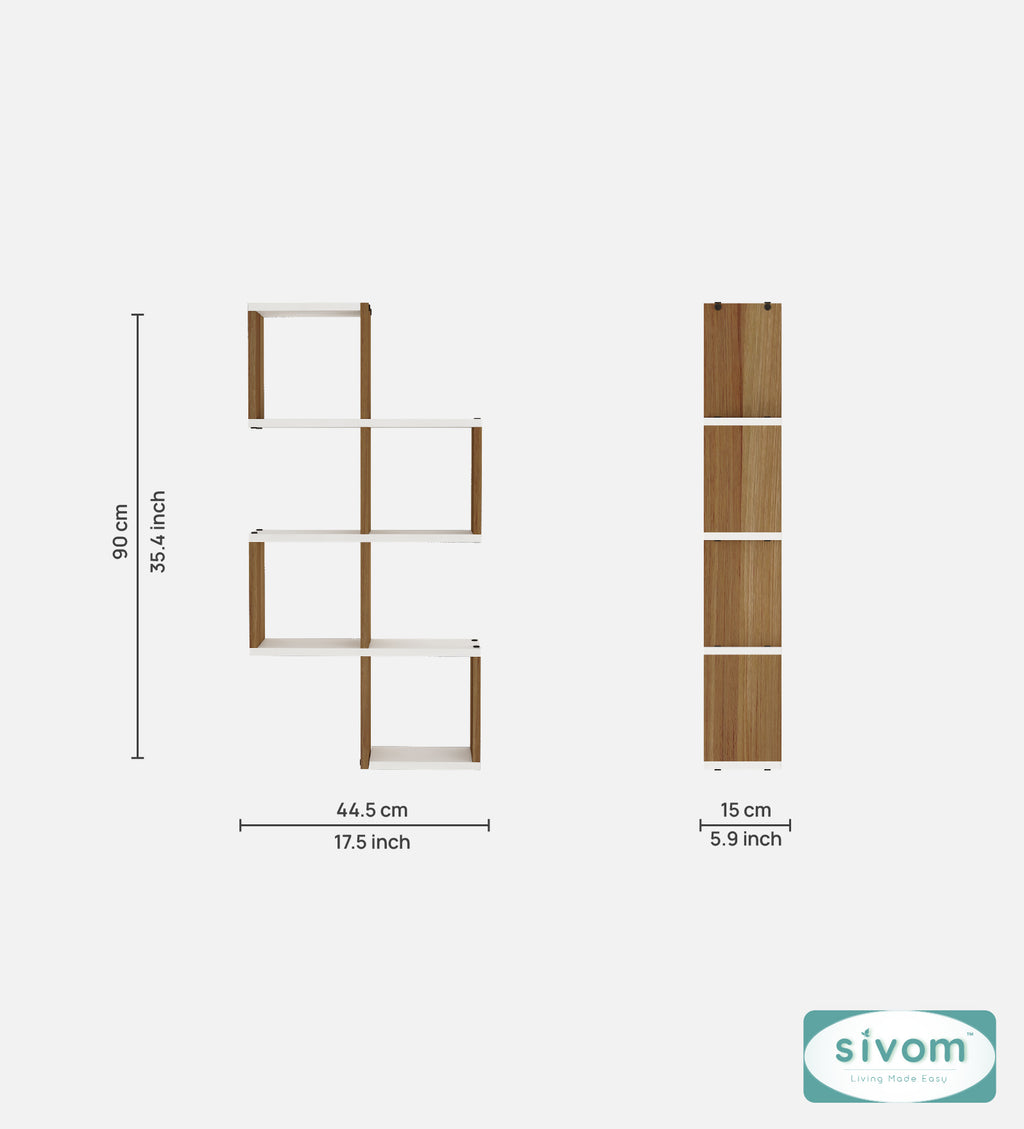 Sivom SIVOM AURA Multipurpose Modular Wall Racks/Shelves/Organiser/Décor Particle Board Wall Shelf (Number of Shelves - 7, ) for Modern Homes | Elegant Design & Premium Finish