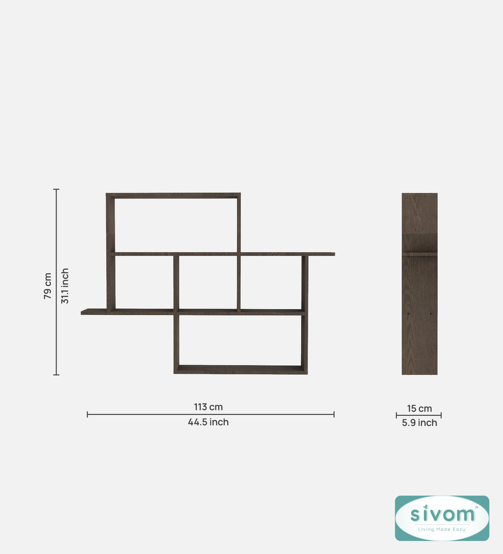 Sivom SIVOM CEDRIC Multipurpose Modular Wall Racks/Shelves/Organiser/Décor Particle Board Wall Shelf (Number of Shelves - 6, ) for Modern Homes | Elegant Design & Premium Finish