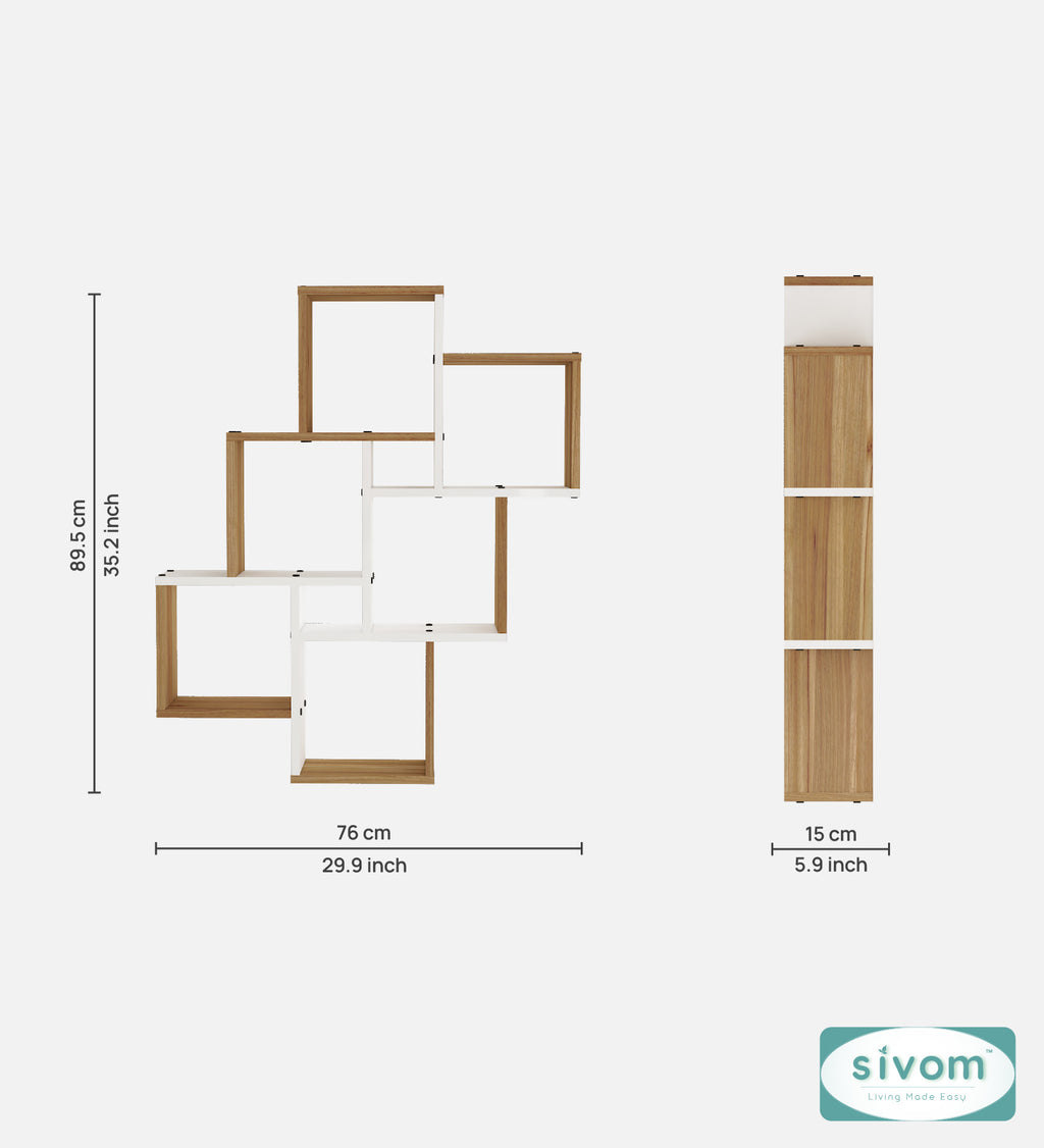 Sivom SIVOM CUBE Multipurpose Modular Wall Racks/Shelves/Organiser/Décor Particle Board Wall Shelf (Number of Shelves - 8, ) for Modern Homes | Elegant Design & Premium Finish