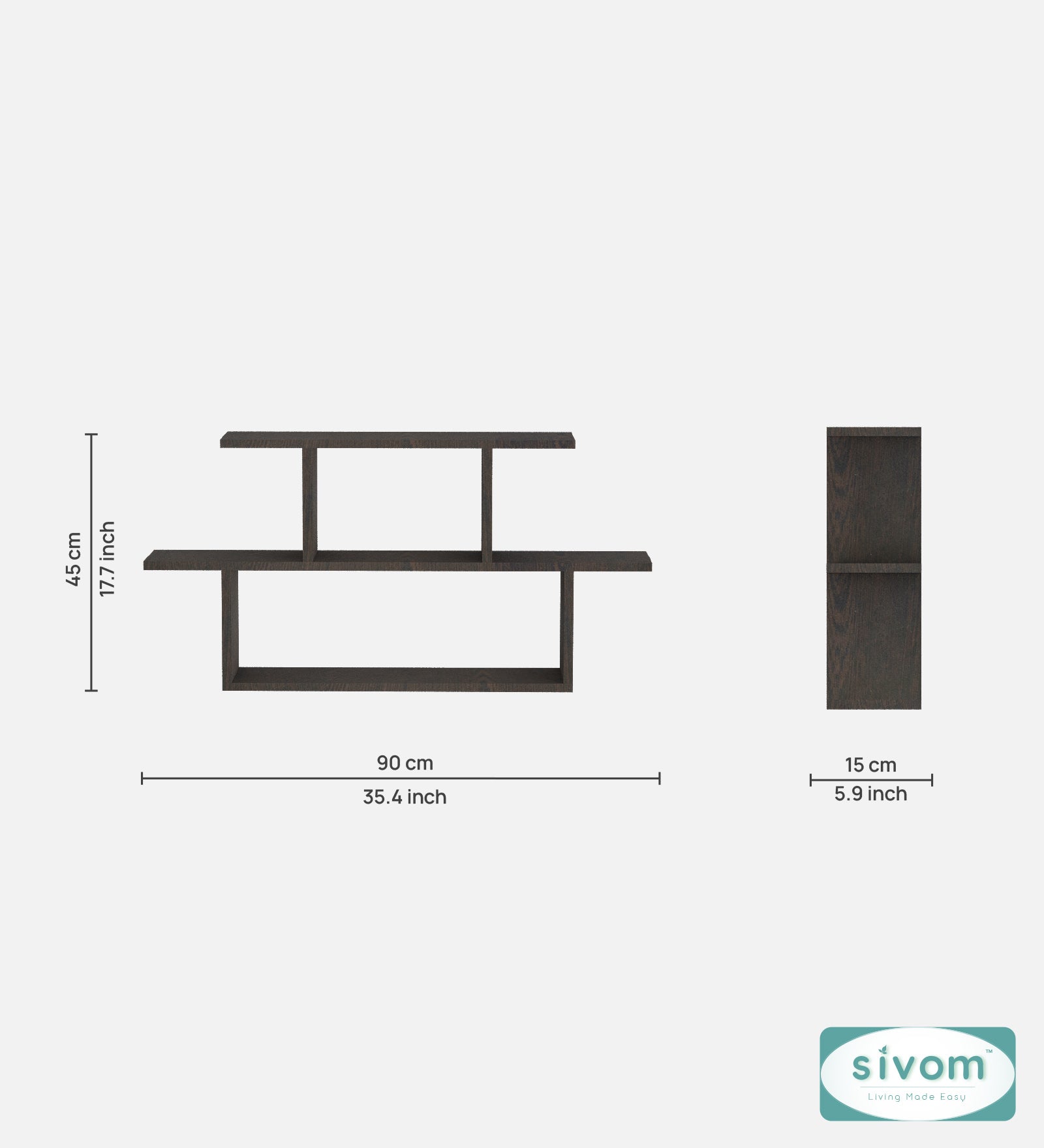 Sivom SIVOM ETHAN Multipurpose Modular Wall Racks/Shelves/Organiser/Décor Particle Board Wall Shelf (Number of Shelves - 5, ) for Modern Homes | Elegant Design & Premium Finish