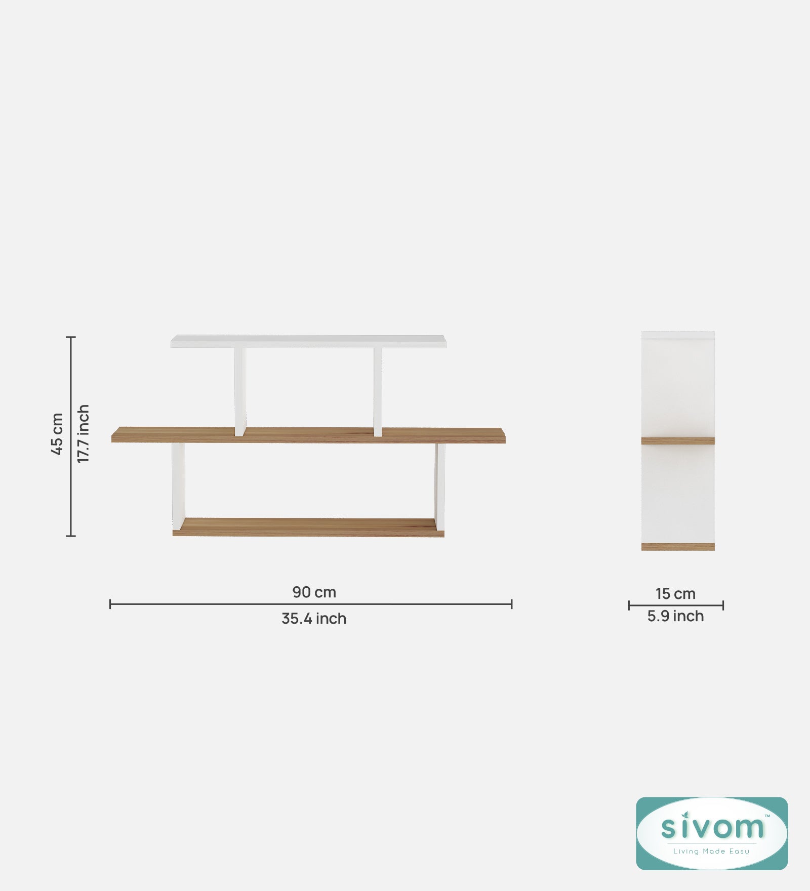 Sivom SIVOM ETHAN Multipurpose Modular Wall Racks/Shelves/Organiser/Décor Particle Board Wall Shelf (Number of Shelves - 5, ) for Modern Homes | Elegant Design & Premium Finish