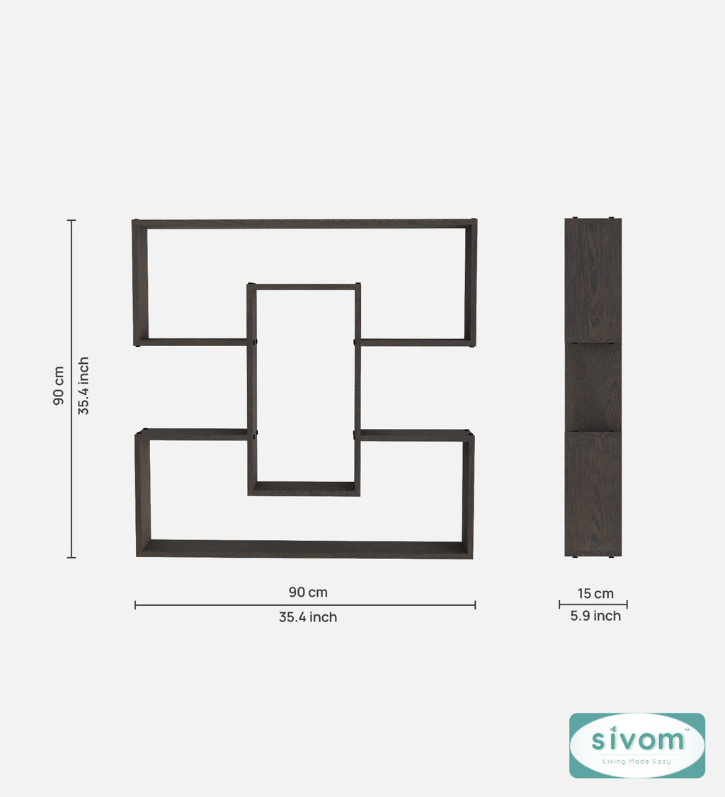Sivom SIVOM MIZZ Multipurpose Modular Wall Racks/Shelves/Organiser/Décor Particle Board Wall Shelf (Number of Shelves - 6, ) for Modern Homes | Elegant Design & Premium Finish