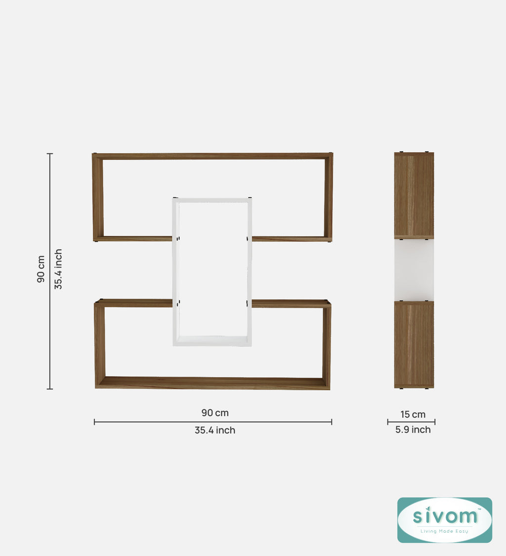 Sivom SIVOM MIZZ Multipurpose Modular Wall Racks/Shelves/Organiser/Décor Particle Board Wall Shelf (Number of Shelves - 6, ) for Modern Homes | Elegant Design & Premium Finish