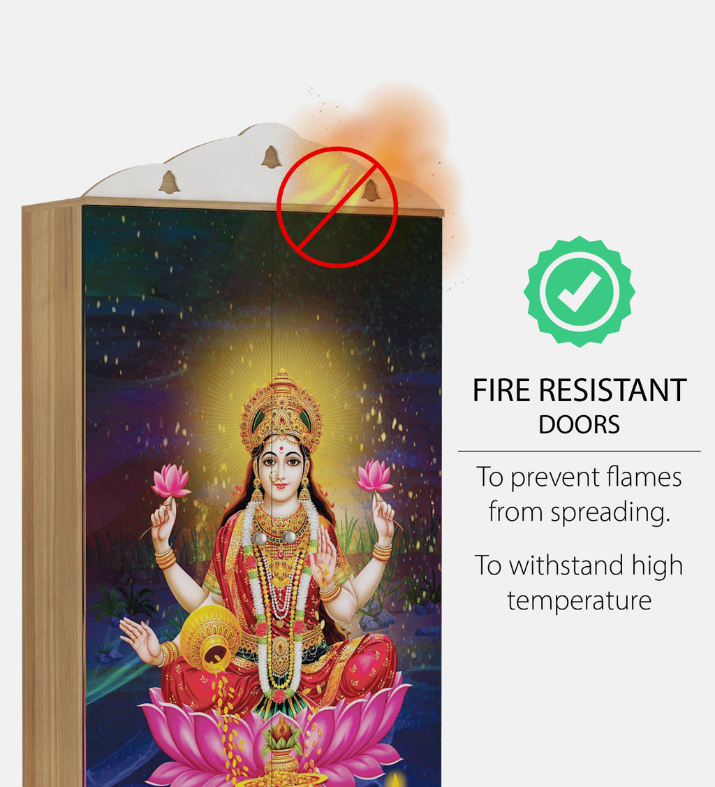 Sivom SIVOM Tempo Home Temple/Pooja Unit/Home Mandir/ Engineered Wood Home Temple (Height: 167, Knock Down) for Modern Homes | Elegant Design & Premium Finish