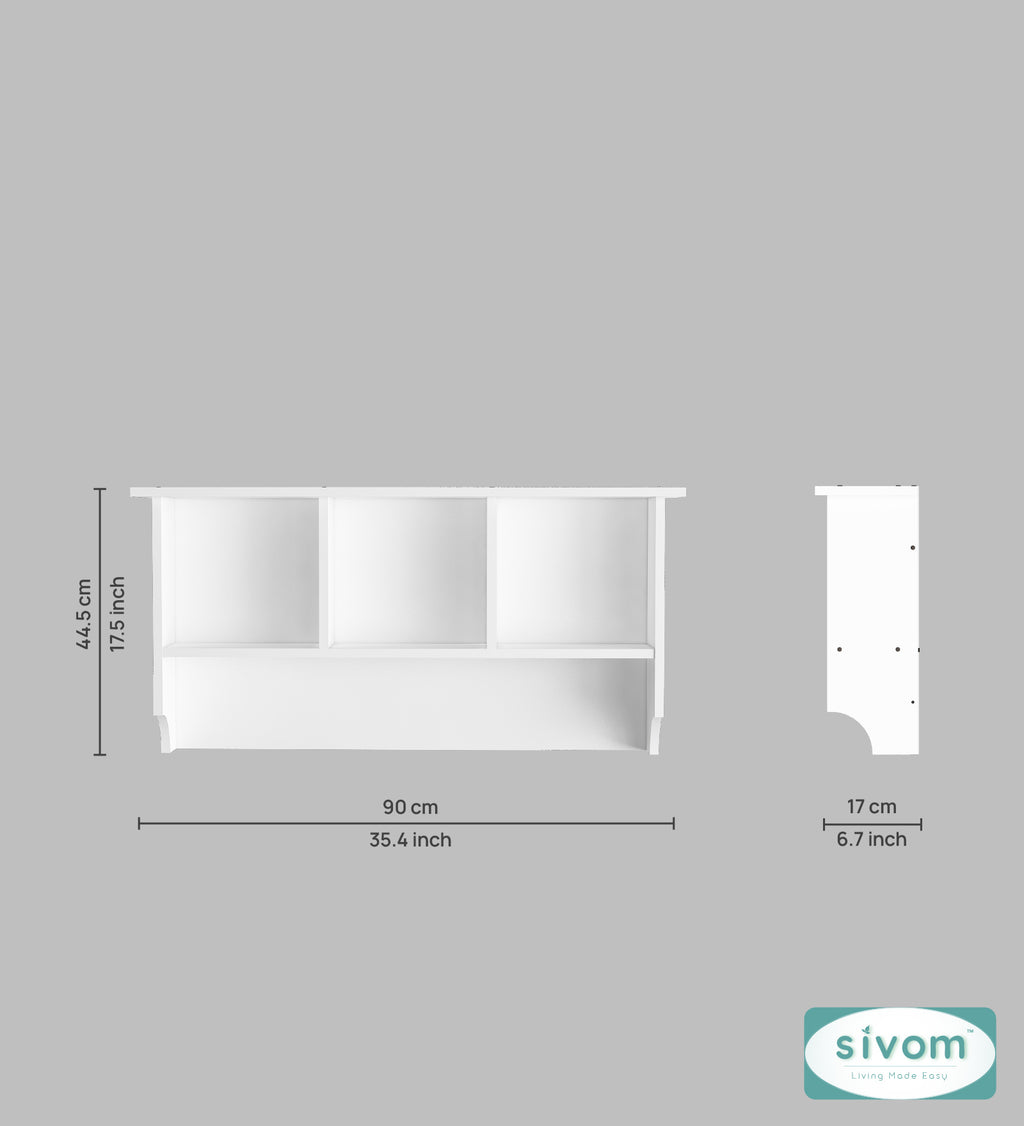 Sivom SIVOM RIO Multipurpose Modular Wall Racks/Shelves/Organiser/Décor Particle Board Wall Shelf (Number of Shelves - 4, ) for Modern Homes | Elegant Design & Premium Finish