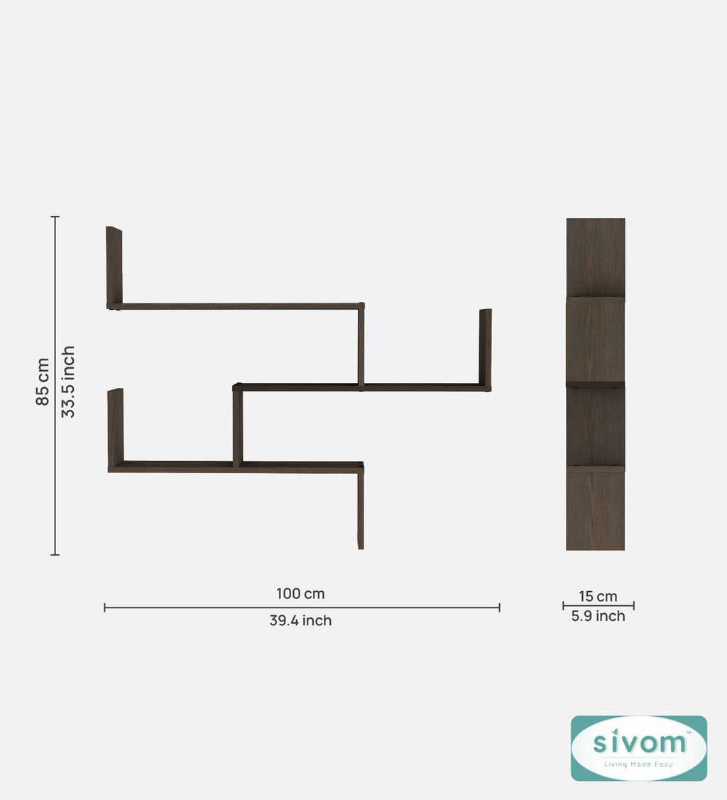 Sivom SIVOM WRAN Multipurpose Modular Wall Racks/Shelves/Organiser/Décor Particle Board Wall Shelf (Number of Shelves - 5, ) for Modern Homes | Elegant Design & Premium Finish