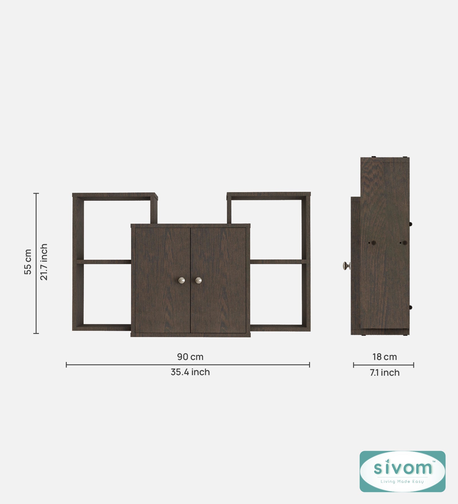 Sivom SIVOM WYDE Multipurpose Modular Wall Racks/Shelves/Organiser/Décor Particle Board Wall Shelf (Number of Shelves - 4, ) for Modern Homes | Elegant Design & Premium Finish