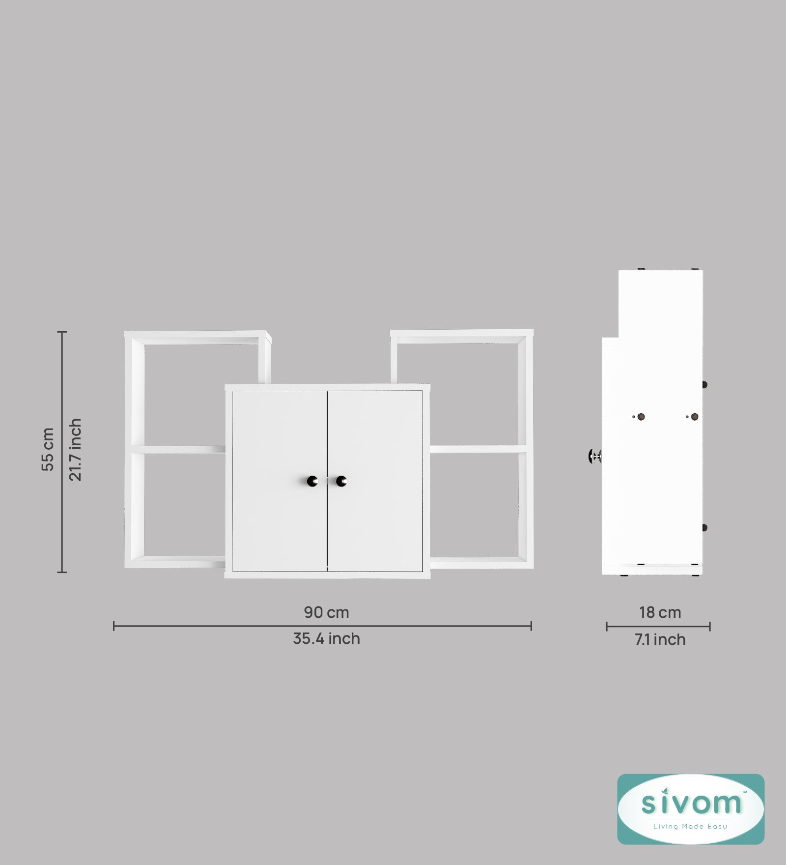 Sivom SIVOM WYDE Multipurpose Modular Wall Racks/Shelves/Organiser/Décor Particle Board Wall Shelf (Number of Shelves - 4, ) for Modern Homes | Elegant Design & Premium Finish