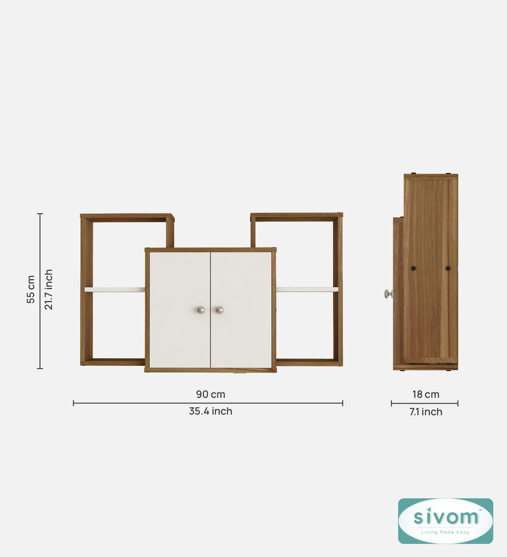 Sivom SIVOM WYDE Multipurpose Modular Wall Racks/Shelves/Organiser/Décor Particle Board Wall Shelf (Number of Shelves - 4, ) for Modern Homes | Elegant Design & Premium Finish