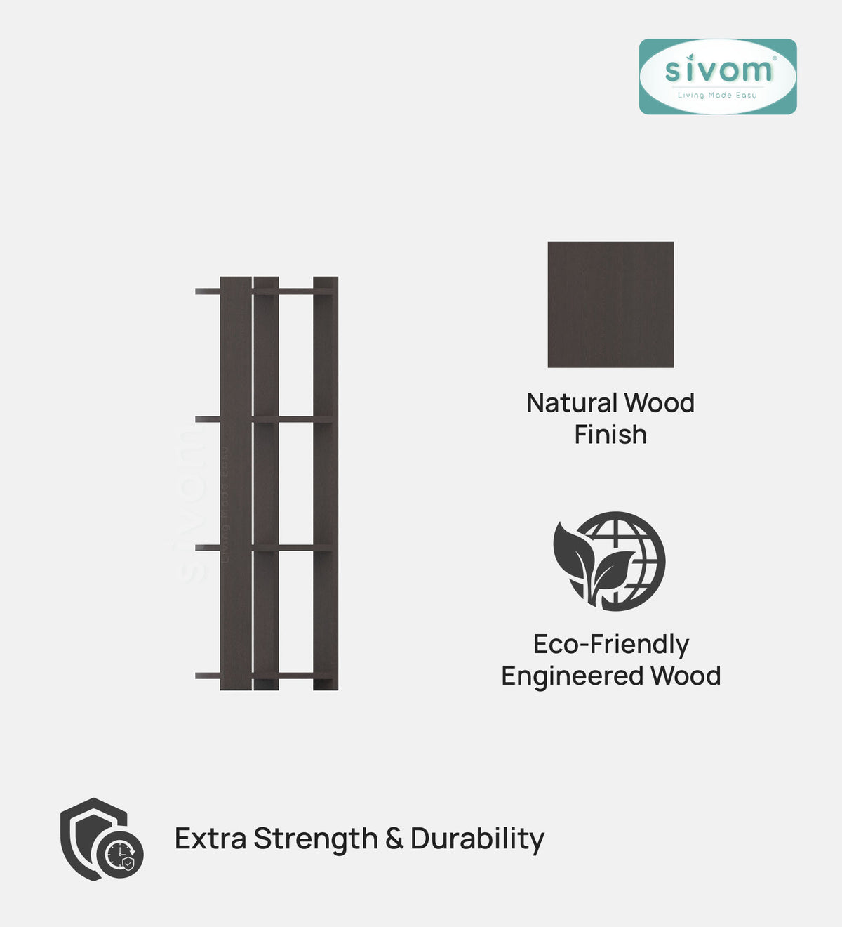 SIVOM SNOW Multipurpose Storage Unit/Chest of 6 Drawers Engineered Wood Free Standing Cabinet for Modern Homes | Elegant Design & Premium Finish