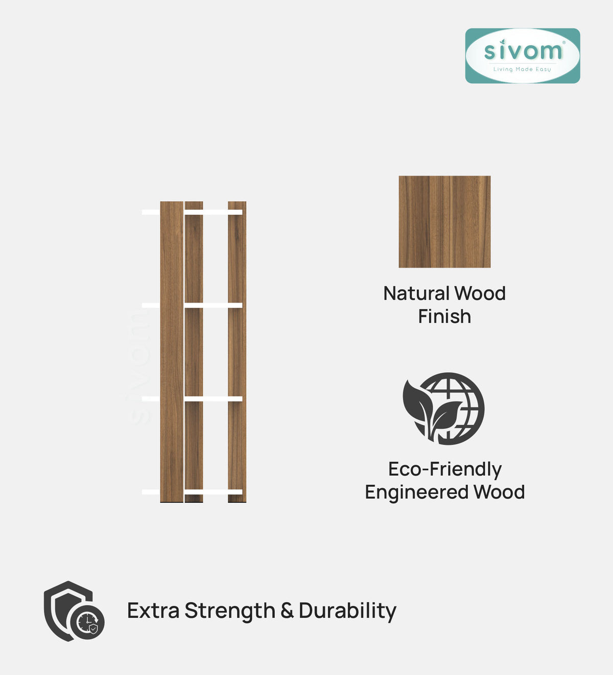SIVOM SNOW Multipurpose Storage Unit/Chest of 6 Drawers Engineered Wood Free Standing Cabinet for Modern Homes | Elegant Design & Premium Finish
