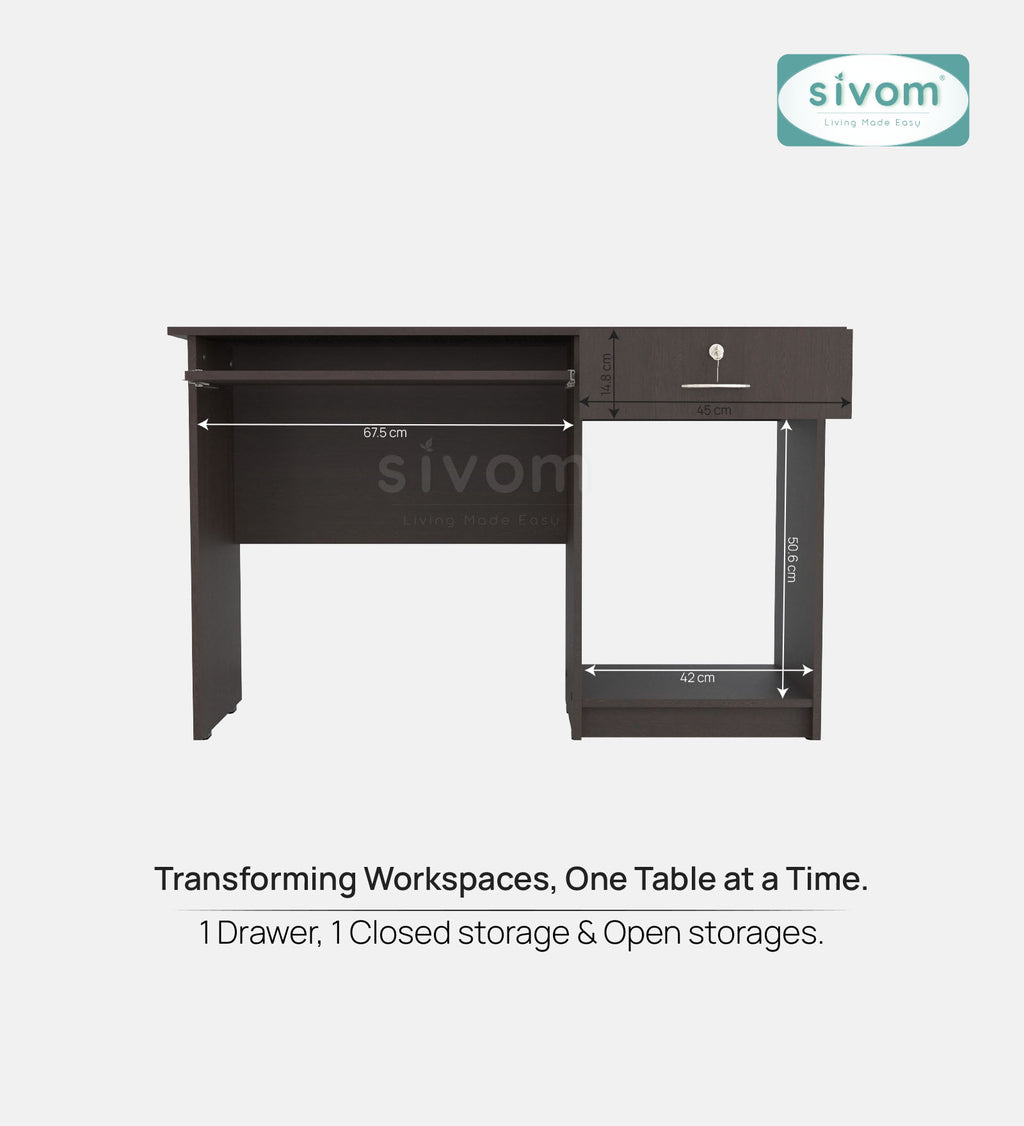 SIVOM Soffi Home/Office Engineered Wood Executive Desk for Modern Homes | Elegant Design & Premium Finish