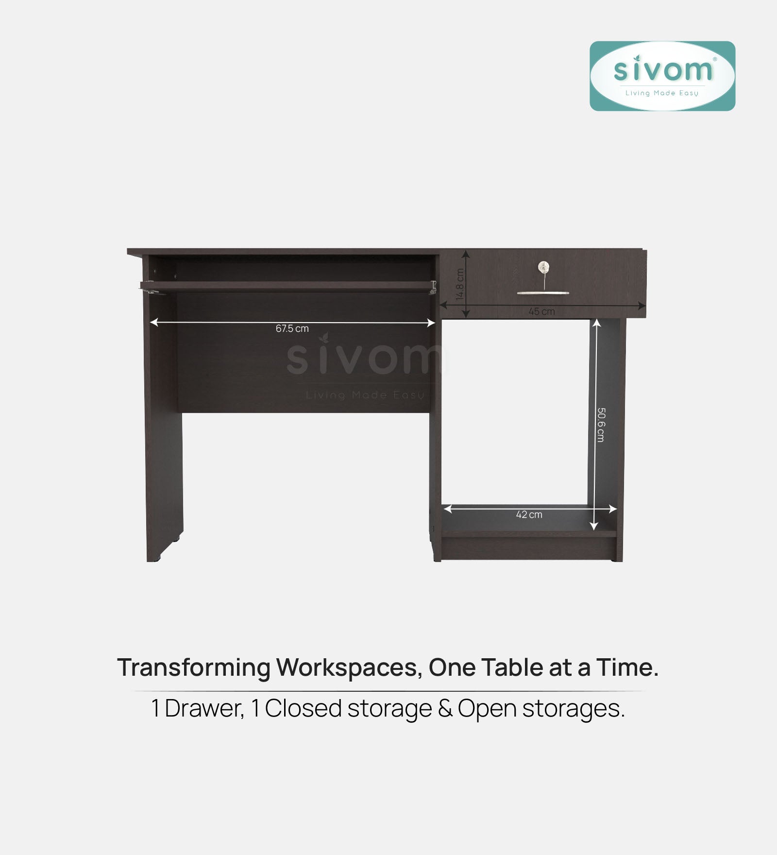 SIVOM Soffi Home/Office Engineered Wood Executive Desk for Modern Homes | Elegant Design & Premium Finish