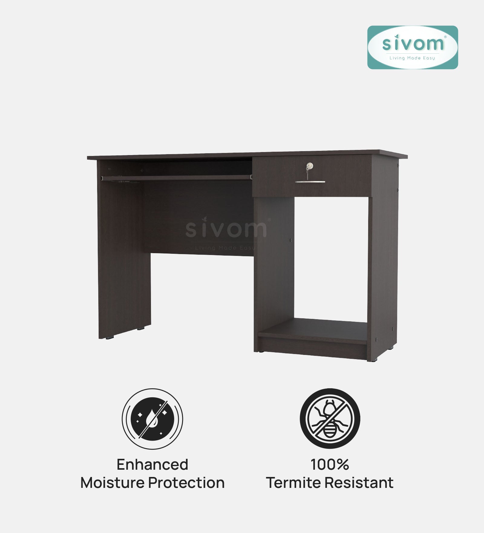 SIVOM Soffi Home/Office Engineered Wood Executive Desk for Modern Homes | Elegant Design & Premium Finish