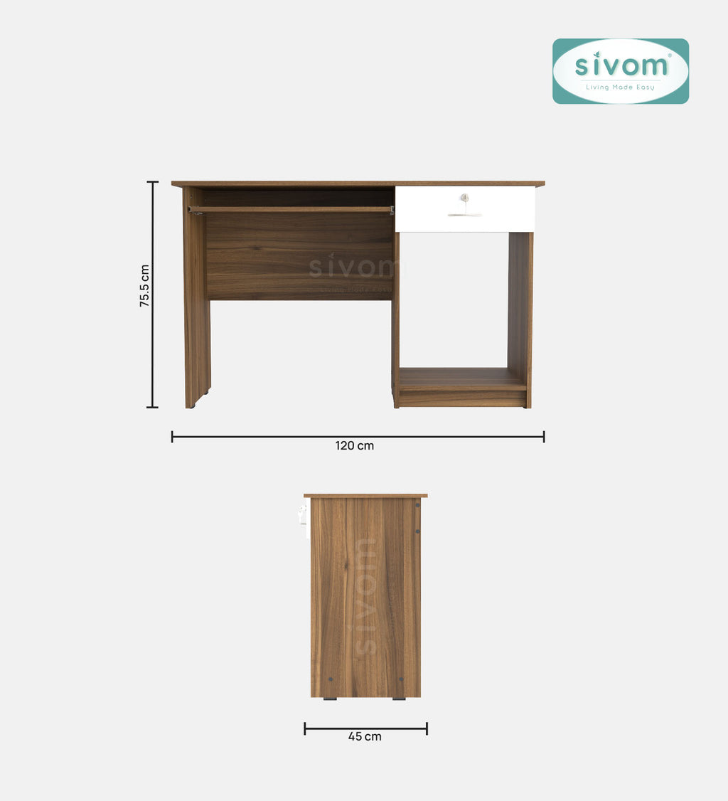 SIVOM Soffi Home/Office Engineered Wood Executive Desk for Modern Homes | Elegant Design & Premium Finish