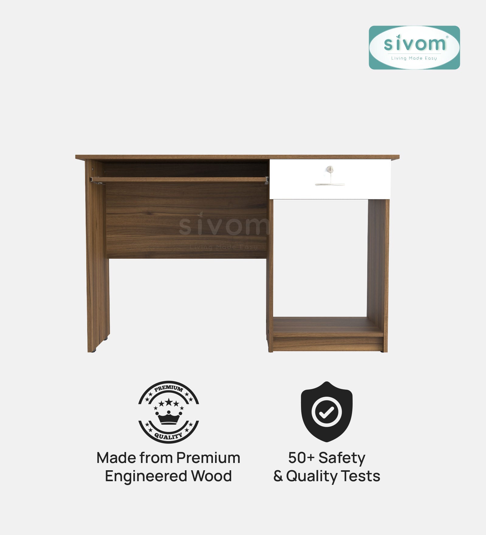 SIVOM Soffi Home/Office Engineered Wood Executive Desk for Modern Homes | Elegant Design & Premium Finish