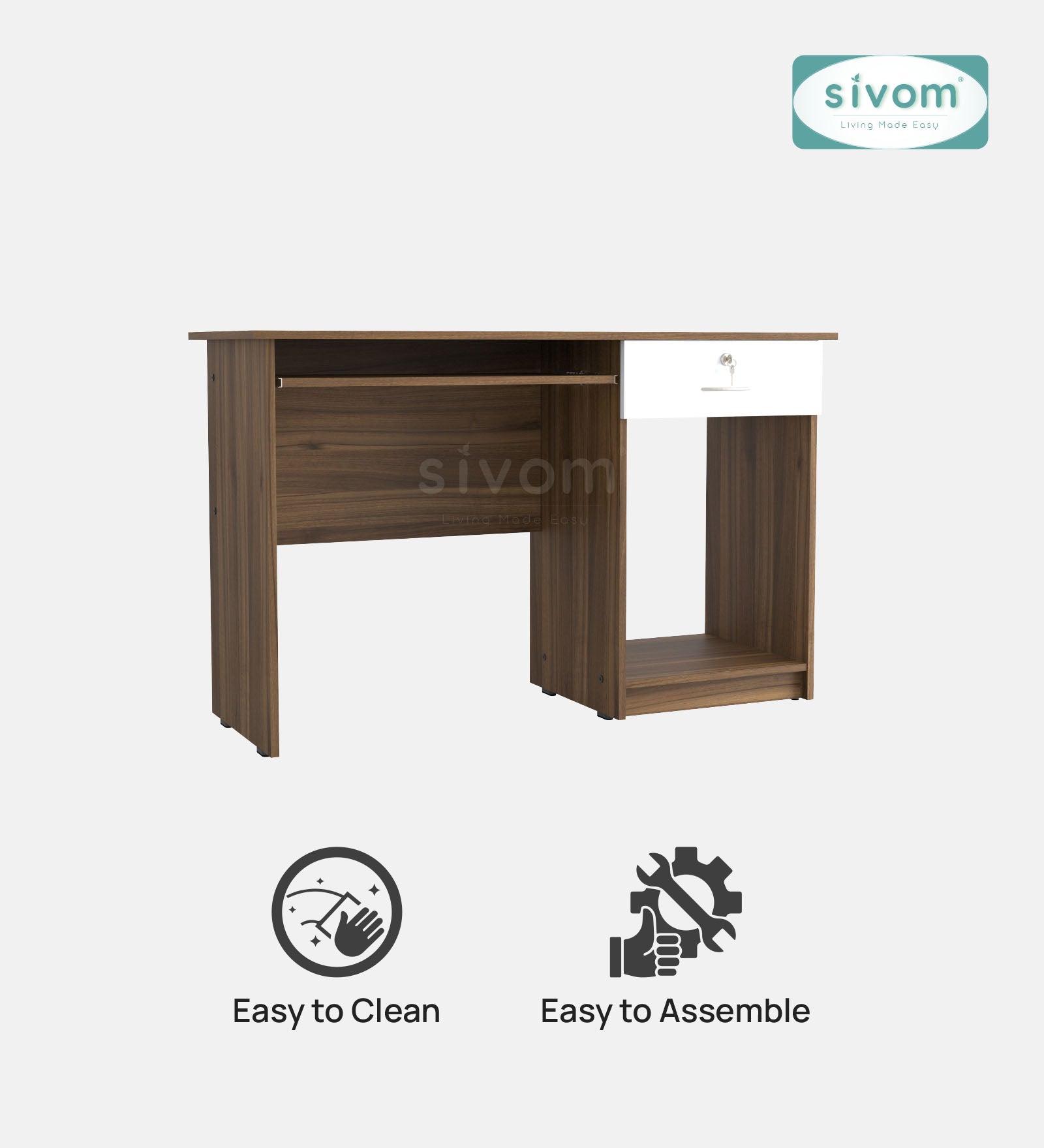 SIVOM Soffi Home/Office Engineered Wood Executive Desk for Modern Homes | Elegant Design & Premium Finish